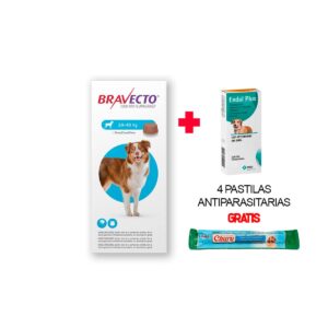 ANTIPULGAS PARA PERRO BRAVECTO 1000 MG (20 a 40 KG) - CAJA x 1 TABLETA