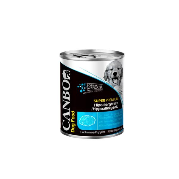 ALIMENTO HÚMEDO PARA PERROS CANBO CACHORRO HIPOALERGENICO (CORDERO) - LATA x 330 GR