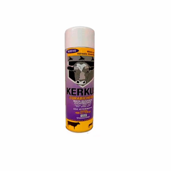 ANTIMIÁSICO Y CICATRIZANTE PARA ANIMALES DE PRODUCCIÓN CURABICHERA KERKUS - FRASCO x 400 ML