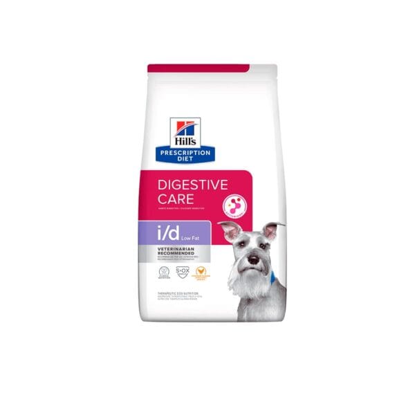 ALIMENTO SECO MEDICADO PARA PERROS HILLS PD CANINE I/D LOW FAT CUIDADO DIGESTIVO (POLLO) - BOLSA x 3.9 KG