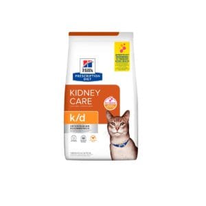 ALIMENTO SECO MEDICADO PARA GATOS HILLS PD FELINE K/D CUIDADO DEL RIÑON (POLLO) - BOLSA x 1.8 KG