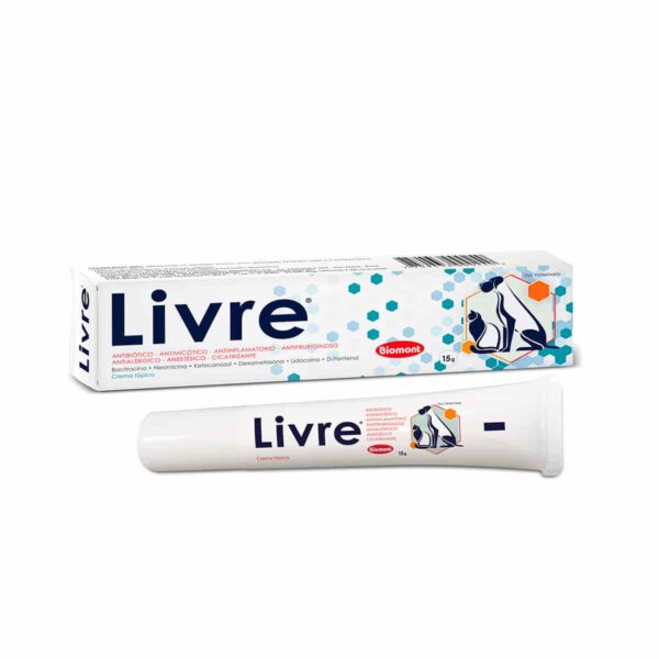 CREMA DERMICA PARA PERROS Y GATOS LIVRE – CHISGUETE x 15 GR