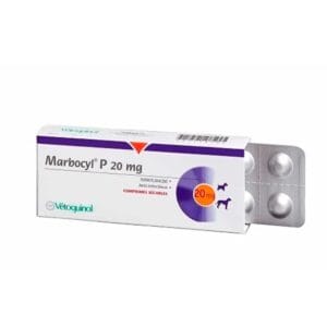 ANTIBIÓTICO PARA PERROS MARBOCYL P 20 MG - BLISTER x 10 TABLETAS