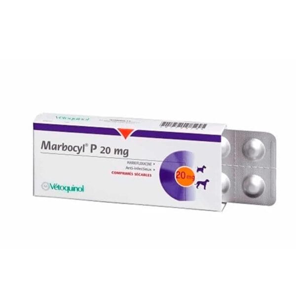 ANTIBIÓTICO PARA PERROS MARBOCYL P 20 MG - BLISTER x 10 TABLETAS