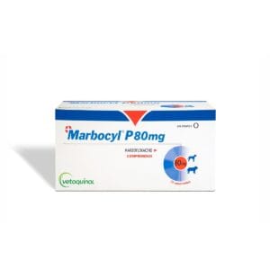 ANTIBIÓTICO PARA PERROS MARBOCYL P 80 MG - BLISTER x 6 TABLETAS