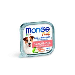ALIMENTO HÚMEDO PARA PERROS MONGE CANINE FRUIT (SALMON Y PERA) - ALUTRAY x 100 GR