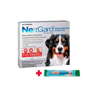 ANTIPULGAS PARA PERRO NEXGARD 136 MG (25 a 50 KG) - CAJA x 3 TABLETAS