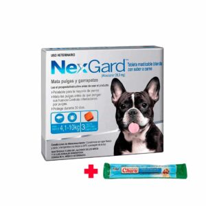 ANTIPULGAS PARA PERRO NEXGARD 28.3 MG (4 a 10 KG) - CAJA x 3 TABLETAS