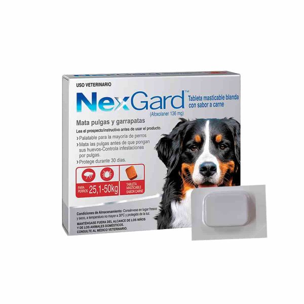 ANTIPULGAS PARA PERRO NEXGARD 136 MG (25 a 50 KG) - UNIDAD