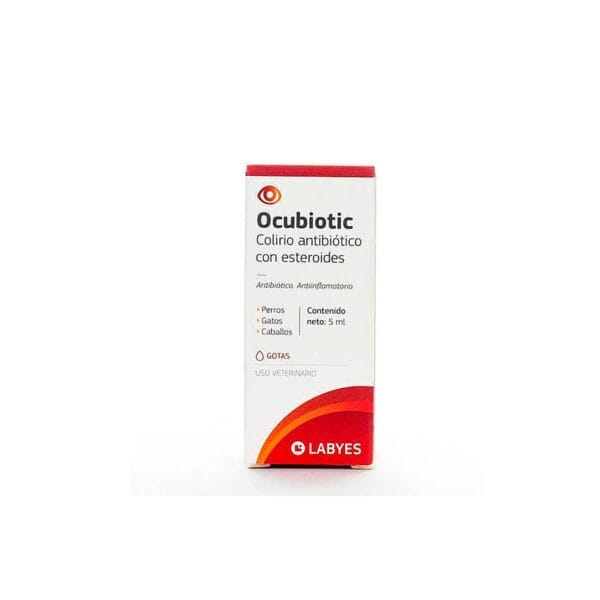 ANTIBIOTICO ANTIINFLAMATORIO OFTALMICO PARA PERROS Y GATOS OCUBIOTIC C/ ESTEROIDES - GOTERO x 5ML