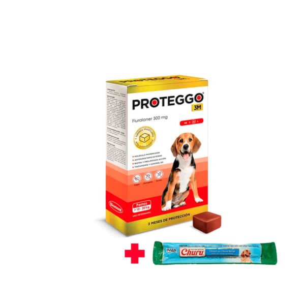 ANTIPULGAS PARA PERRO PROTEGGO 3M 500 MG (10 a 20 KG) - CAJA x 1 TABLETA