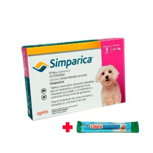 ANTIPULGAS PARA PERRO SIMPARICA 10 MG (2.5 a 5 KG) - CAJA x 3 TABLETAS