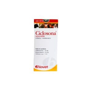 ANTIBIÓTICO Y ANTIINFLAMATORIO PARA PERROS, GATOS Y ANIMALES DE PRODUCCIÓN CICLOSONA INY - FRASCO x 100 ML
