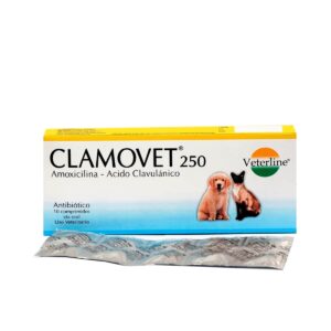 ANTIBIÓTICO PARA PERROS Y GATOS CLAMOVET 250 MG - BLISTER x 10 TABLETAS