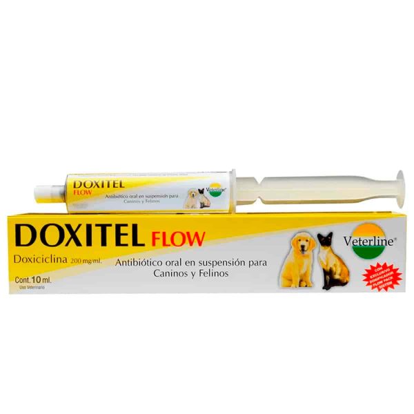 ANTIBIÓTICO PARA PERROS Y GATOS DOXITEL FLOW 200 MG - CHISGUETE x 10 ML