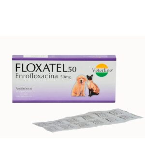 ANTIBIÓTICO PARA PERROS Y GATOS FLOXATEL 50 MG - BLISTER x 10 TABLETAS