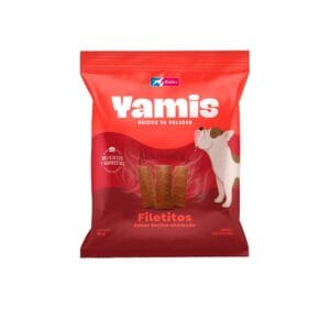 SNACK PARA PERROS YAMIS FILETITOS (TOCINO AHUMADO) - SOBRE x 90 GR