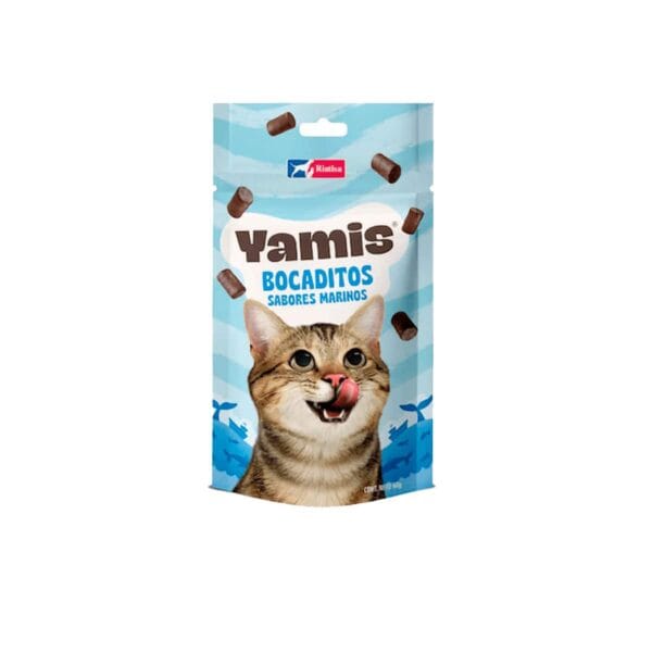 SNACK PARA GATOS YAMIS BOCADITOS (SABORES MARINOS) - SOBRE x 60 GR