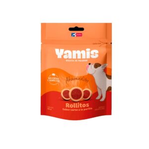 SNACK PARA PERROS YAMIS ROLLITOS (CARNE A LA PARRILLA)  - SOBRE x 80 GR