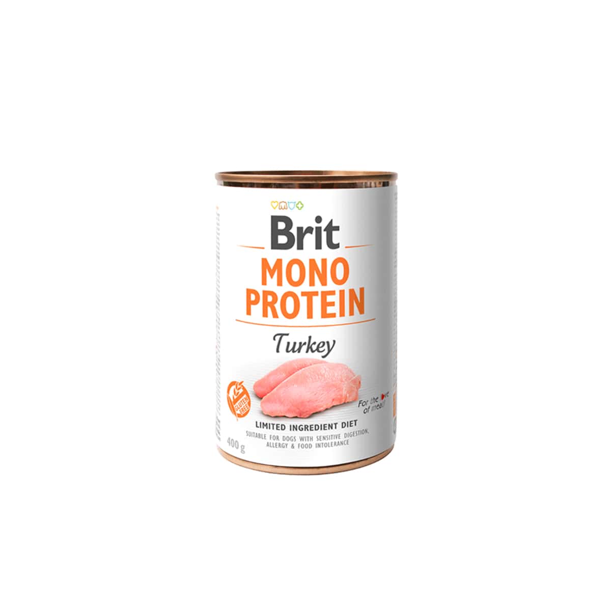 ALIMENTO HÚMEDO PARA PERROS BRIT MONO PROTEIN (PAVO) - LATA x 400 GR