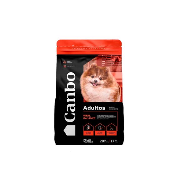 ALIMENTO SECO PARA PERROS CANBO PERRO ADULTO RAZA PEQUEÑA (POLLO Y ARROZ) - BOLSA x 3 KG