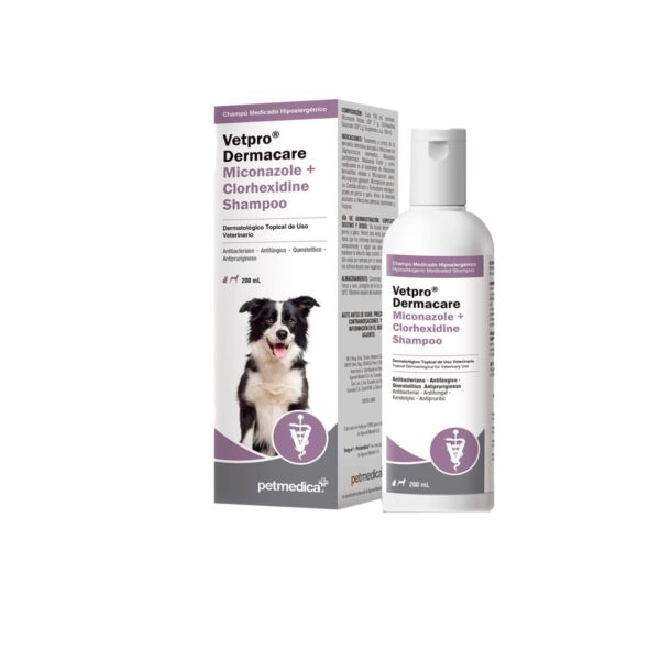 SHAMPOO MEDICADO PARA PERRO Y GATO VETPRO DERMACARE - FRASCO X 200 ML