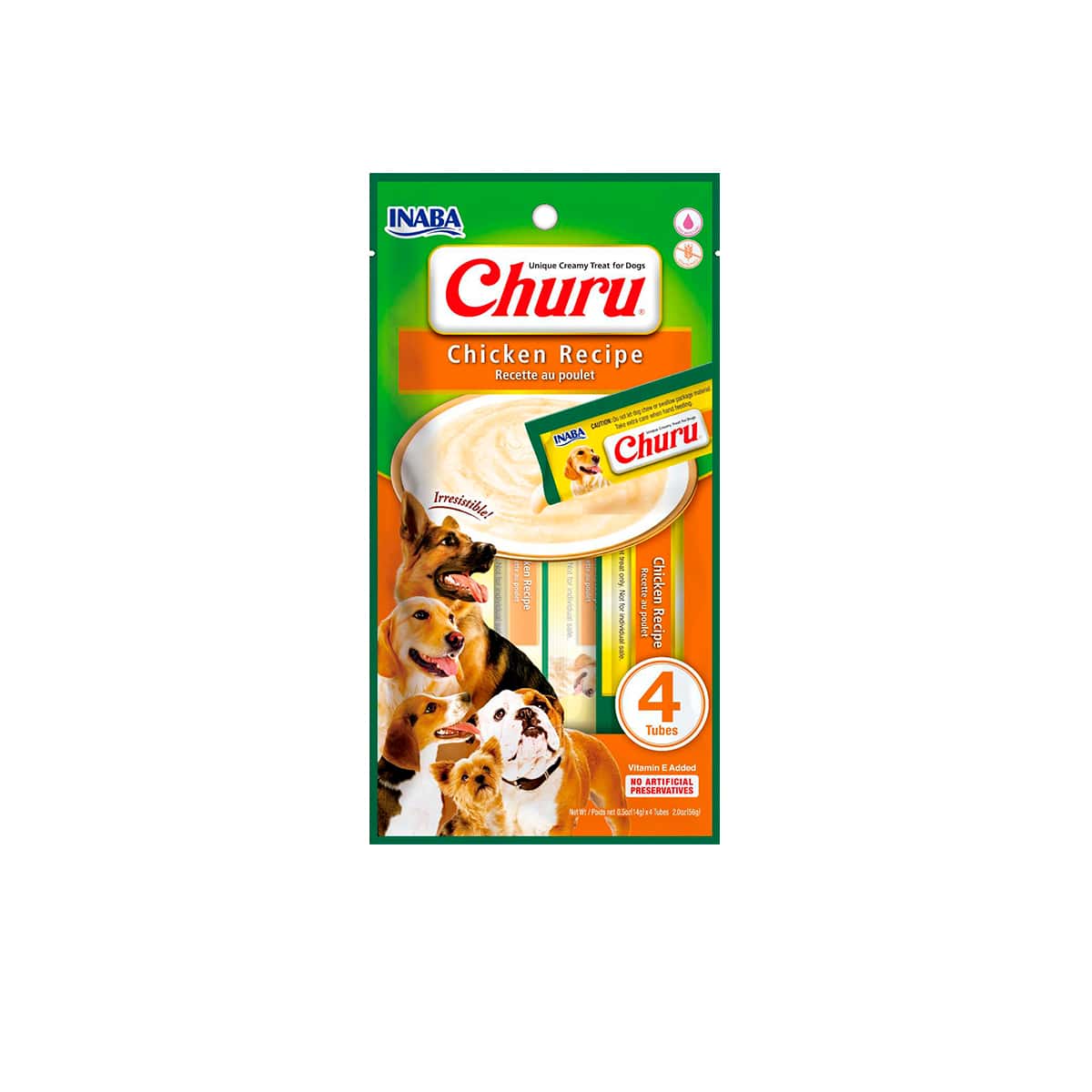 SNACK PARA PERRO CHURU (POLLO) - SOBRE X 4 TUB