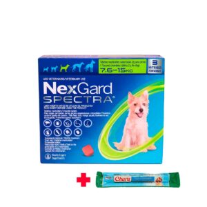 ANTIPULGAS PARA PERRO NEXGARD SPECTRA M ( 7.5 - 15 KG ) - CAJA X 3 UNID