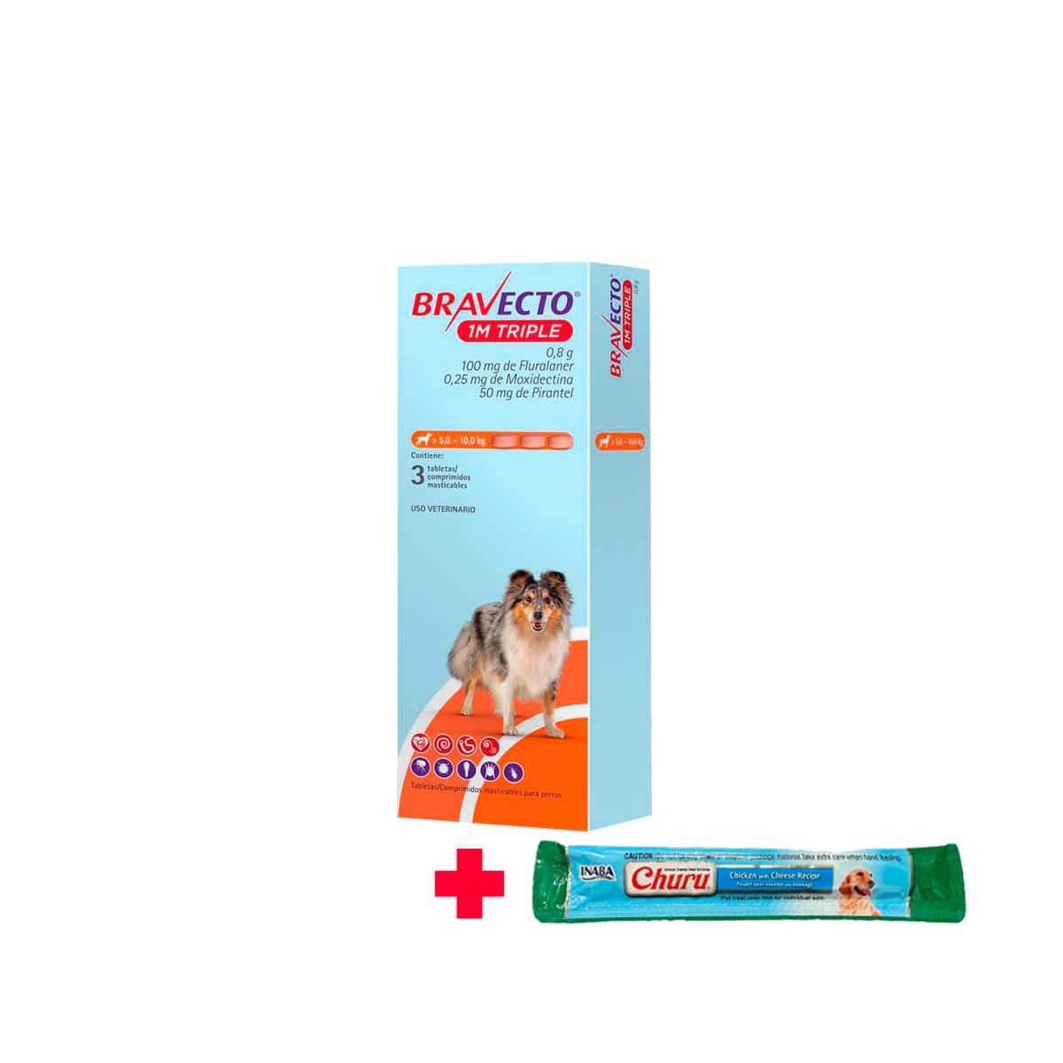 Bravecto 1M Triple 5–10 kg - Caja x 3 unid