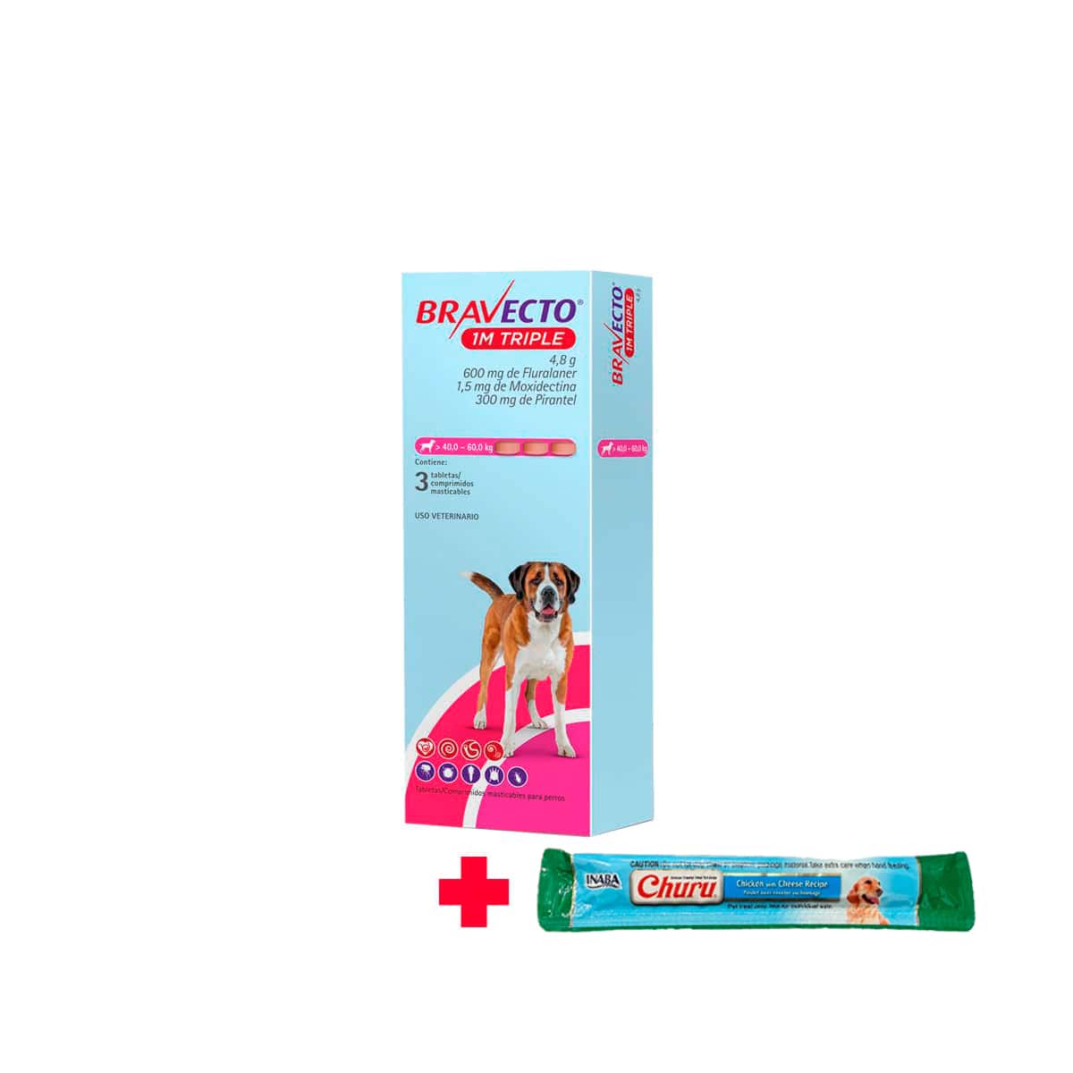 Bravecto 1M Triple 40-60 kg -Caja x 3 unid