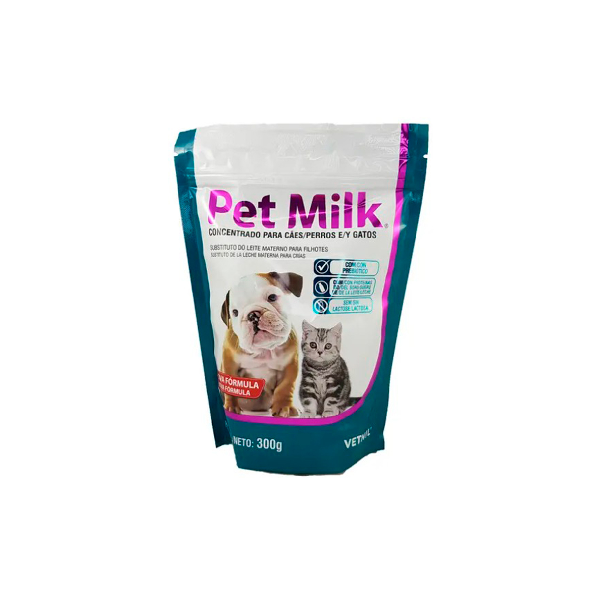 LECHE MATERNIZADA PARA PERROS Y GATOS PET MILK - SOBRE X 300 GR